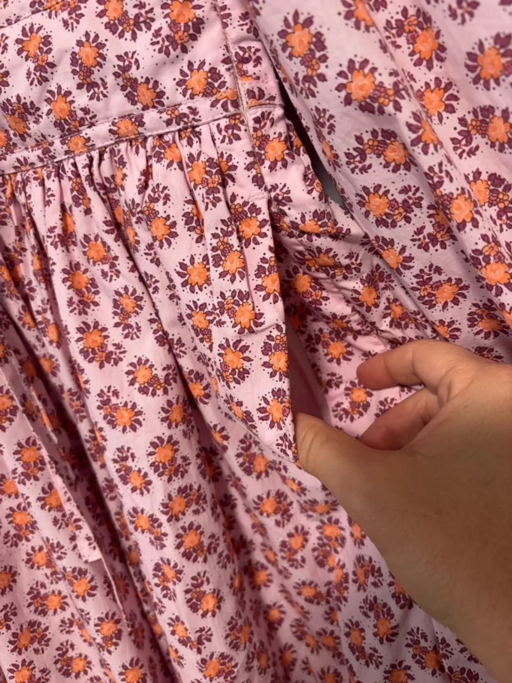 NEW J. Crew V Neck Pink Cotton Poplin Peony Paisley Mini Dress